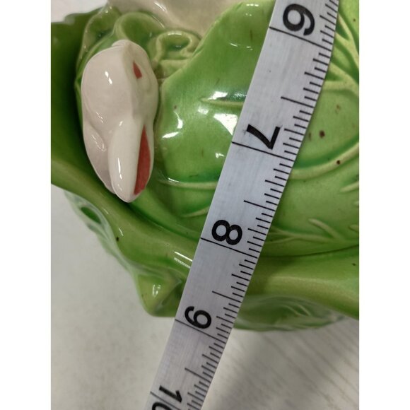 VTG 60s Covered White Rabbits Cabbage Serving Dish Retro Mid Century Modern - Picture 11 of 12